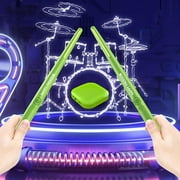 Opehuo Virtual Electronic Drum Set,Air Drum Sticks Set,Electric Drumsticks,Air Drum with Drumsticks,Electric Tabletop Drum Set Machine for Beginners Adults Kids Gift(Green)